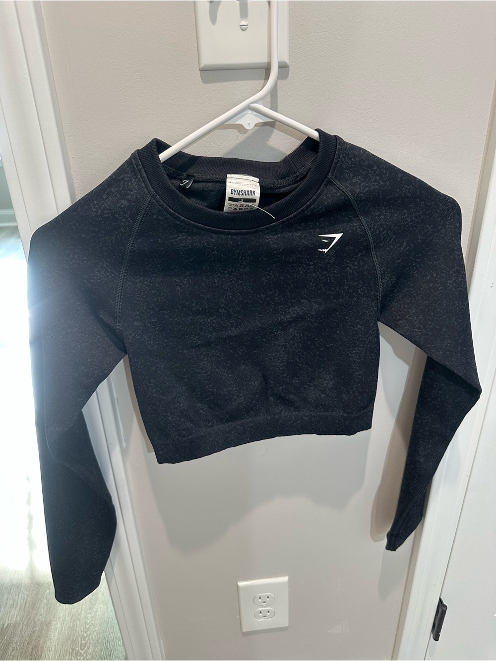 Gymshark Black Crewneck Sweatshirt with Label Detail